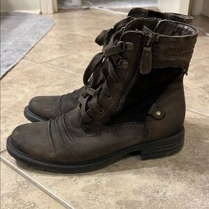 Earth Dark Brown Combat Boots
